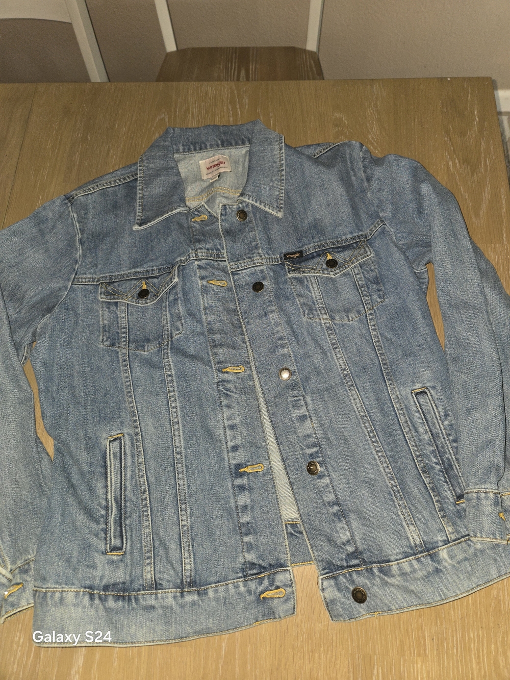 Wrangler Light Blue Denim Trucker Jacket Denim Jean Mens Sz L